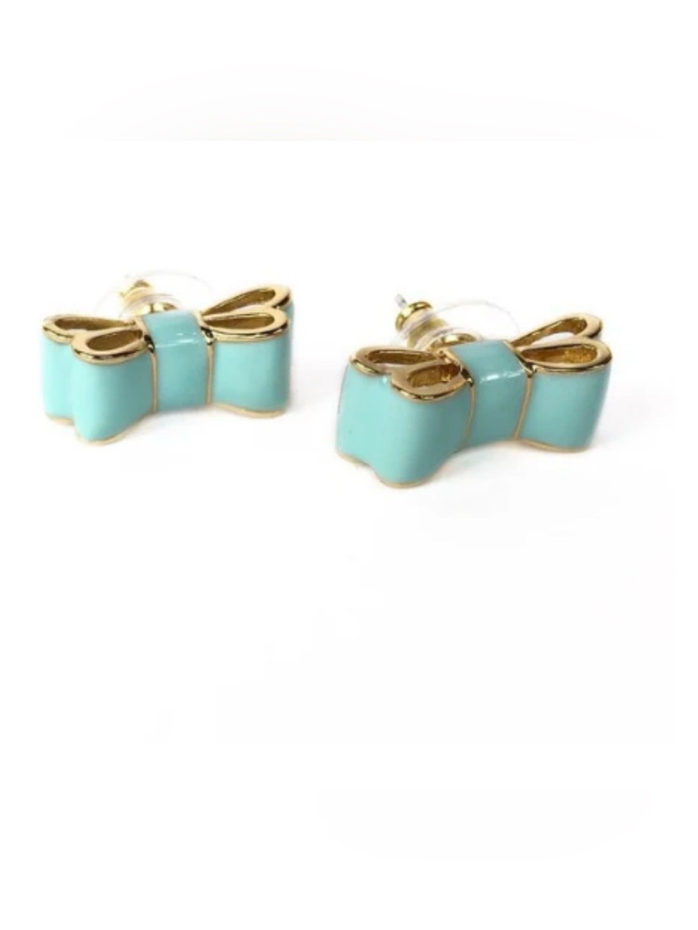 kate spade Mint and Gold Bow Stud Earrings - Women Jewelry